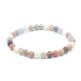 Pulsera 6mm Piedra Luna Multicolor